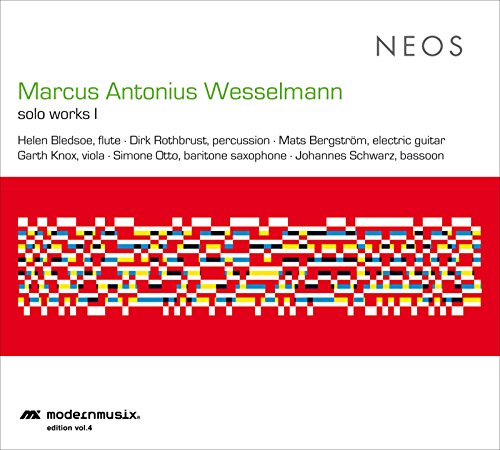 CD cover for Marcus Antonius Wesselmann's "Solo Works I" with abstract art.