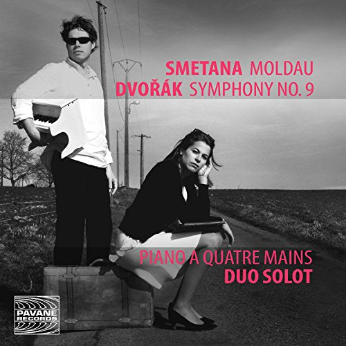 CD cover with two people and text: Smetana, Dvorak, Duo Solot.