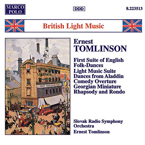 CD cover for Ernest Tomlinson’s orchestral works, featuring a painted street scene.