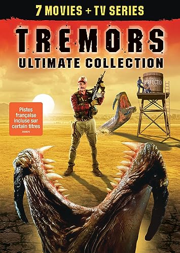 Tremors" DVD cover featuring a man with a rifle and a giant worm’s mouth.