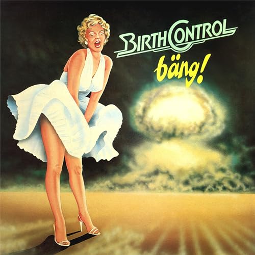 CD cover: woman in white dress, mushroom cloud in background.