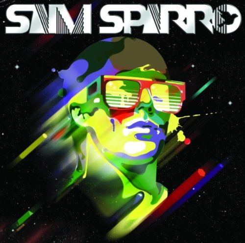 Sam Sparro album cover with colorful portrait and space background.