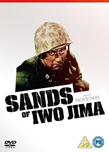 John Wayne in "Sands of Iwo Jima" DVD cover, soldier portrait.