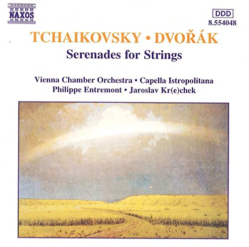 CD cover: landscape painting with text listing composers Tchaikovsky and Dvorak.