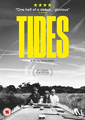 DVD cover for "Tides" film, showing four people on a vehicle.