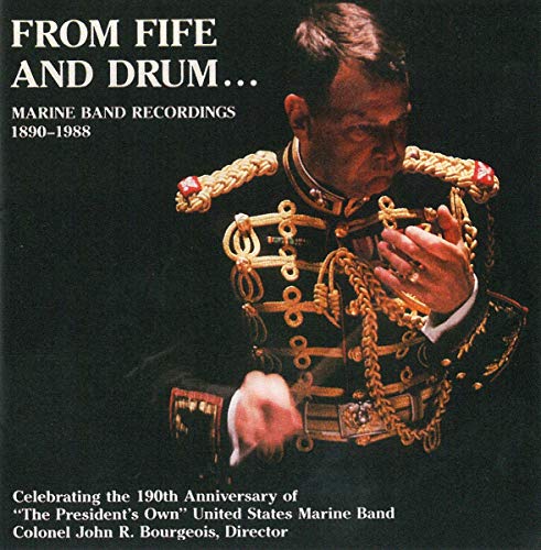 CD cover: Marine in uniform playing a fife, gold braid detail.