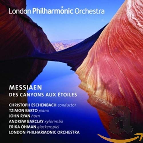 CD cover: Canyon landscape with text for Messiaen’s “Des Canyons aux Étoiles.”