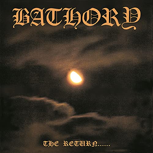 CD cover for Bathory’s “The Return,” showing stormy skies and a sun.