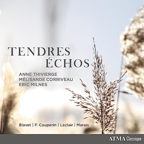 CD cover for "Tendres Échos" featuring grasses and text.