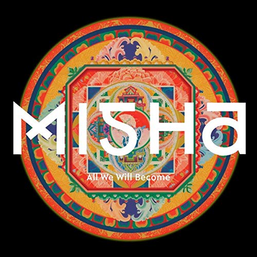 Misha album cover: colorful mandala background with white text and logo.