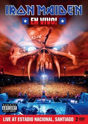 Iron Maiden “En Vivo!” DVD cover with Eddie and a concert crowd.