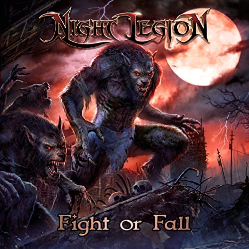 CD cover art featuring werewolves against a stormy, red moonlit landscape.