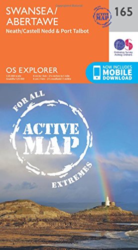 OS Explorer Map Active (165) Swansea, Neath and Port Talbot