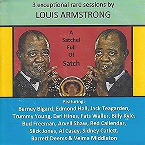 CD cover featuring Louis Armstrong with a trumpet, repeating portrait.