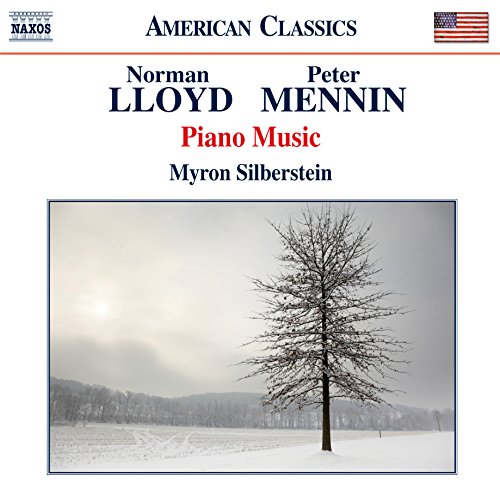 CD cover: winter landscape with a bare tree, text “Lloyd Mennin Piano Music”.
