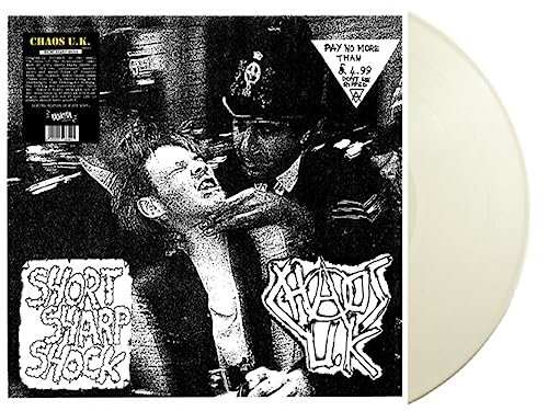 Chaos U.K. "Short Sharp Shock" vinyl record with distressed cover art.