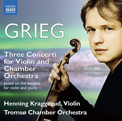 CD cover featuring violinist Henning Kraggerud and a violin scroll.
