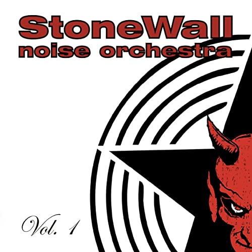Vinyl record cover: black and white design with a red devil’s head.