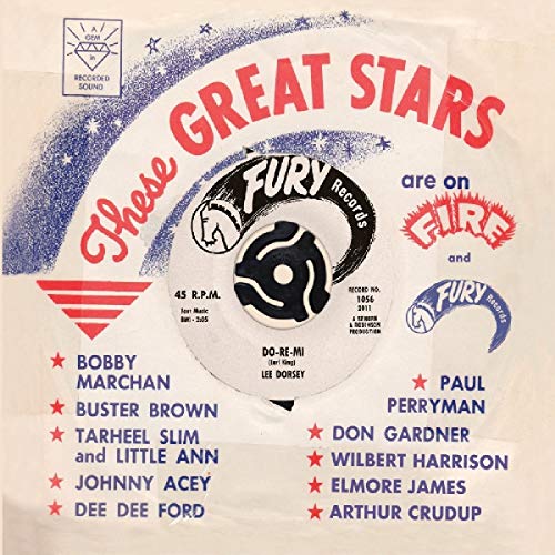 CD cover with colorful retro design, text “Great Stars are on Fire & Fury.”