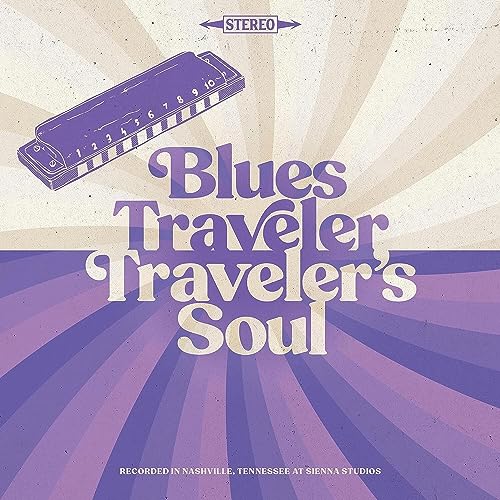 Blues Traveler album cover, "Traveler's Soul", with harmonica and radial design.