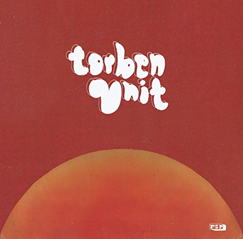 Red album cover with white "torben unit" text and a circular orange shape.