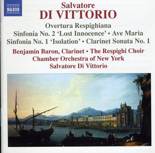 CD cover for Di Vittorio’s symphonies with a coastal landscape image.