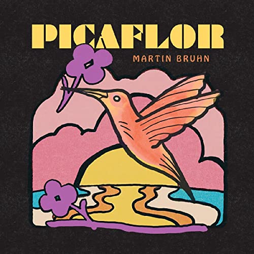 Album cover: hummingbird with flower, illustrated in a retro, colorful style.