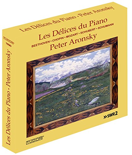 CD case for “Les Delices Du Piano” by Peter Aronsky, landscape painting.