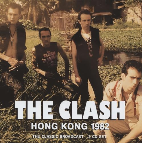 The Clash band members in a grassy field, album cover for “Hong Kong 1982”.
