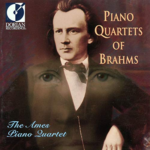 CD cover featuring a portrait of Johannes Brahms and musical notation.