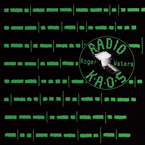 Roger Waters’ “Radio Kaos” CD cover with green lines and a radio.