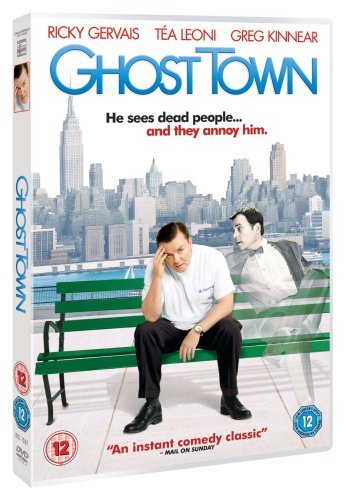 Ghost Town" DVD cover featuring Ricky Gervais and a New York City skyline.
