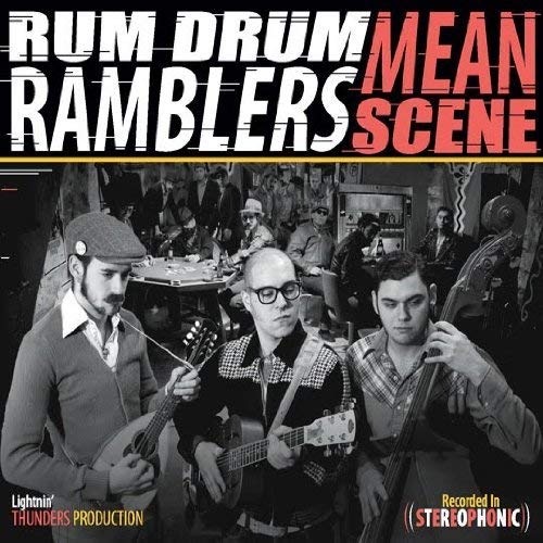 Black and white CD cover featuring three musicians with instruments.