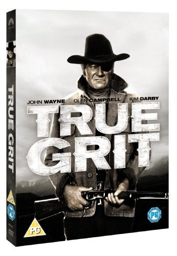 DVD cover for "True Grit" featuring John Wayne in a cowboy hat.