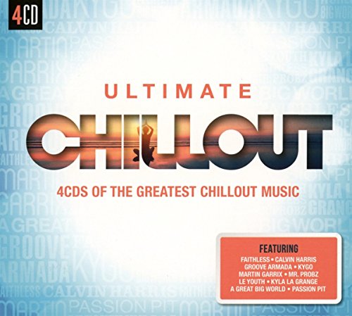 CD cover for "Ultimate Chillout," featuring a sunset silhouette.