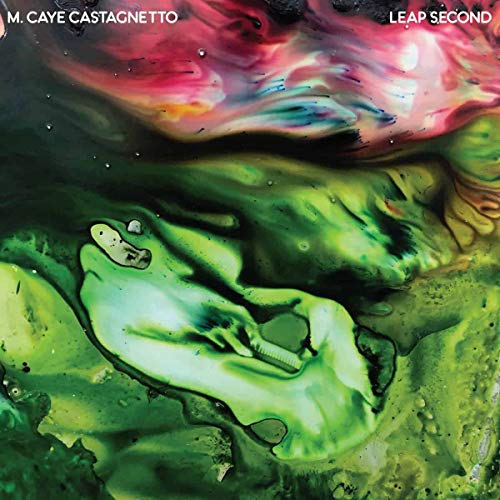 CD cover for “Leap Second” by M. Caye Castagnetto, abstract paint swirls.