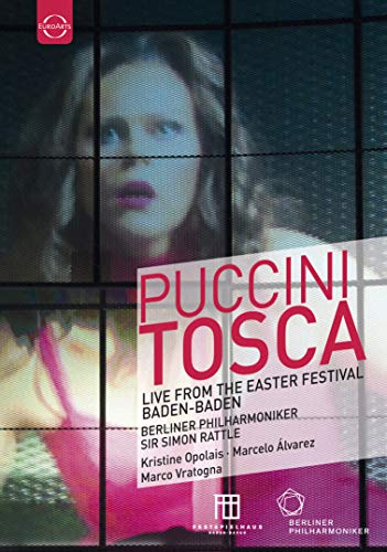 DVD cover for Puccini’s *Tosca* featuring Kristine Opolais, Sir Simon Rattle.
