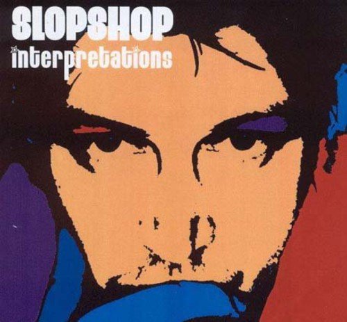 CD cover for Slop Shop’s “Interpretations” featuring a stylized face.