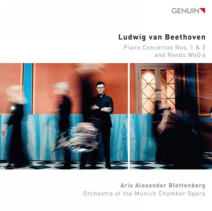 CD cover for Beethoven piano concertos featuring a blurred pianist.