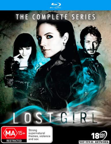 Lost Girl" Blu-ray cover featuring three characters in a dark, smoky setting.