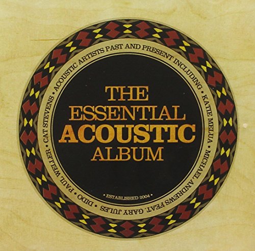 Round CD cover for "The Essential Acoustic Album" with artist names.