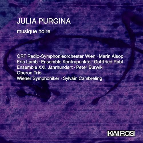 CD cover for Julia Purgina's musique noire with white text on a purple background.