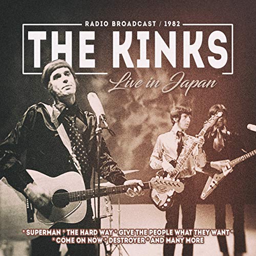 CD cover for The Kinks’ “Live in Japan” featuring band members performing.
