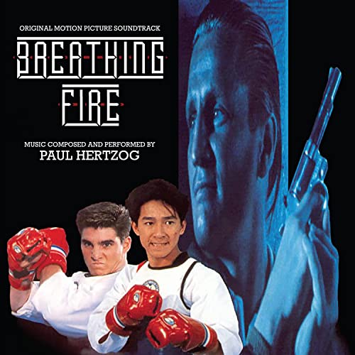 CD cover for "Breathing Fire" soundtrack featuring martial artists and a gun.