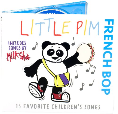 Little Pim French Bop" CD cover with a panda playing a tambourine.