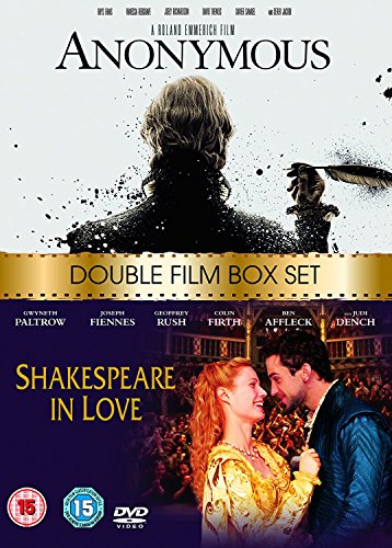 DVD cover for “Anonymous” and “Shakespeare in Love” with actors’ faces.