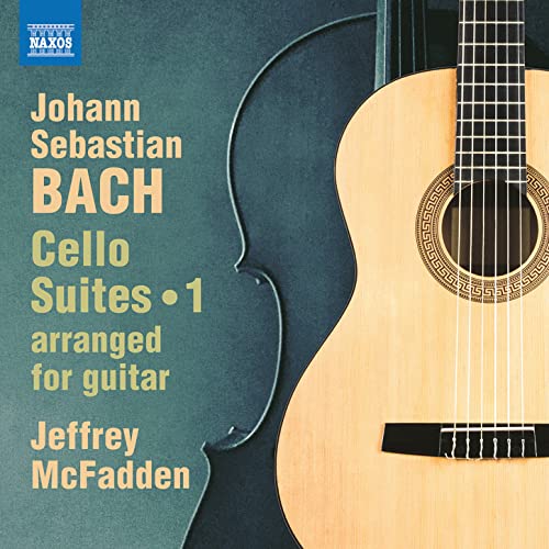 CD cover featuring a classical guitar and text naming Bach and McFadden.