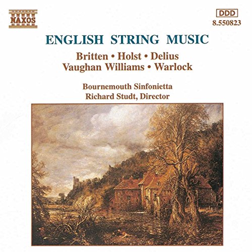 CD cover for Benjamin Britten's English String Music with landscape painting.