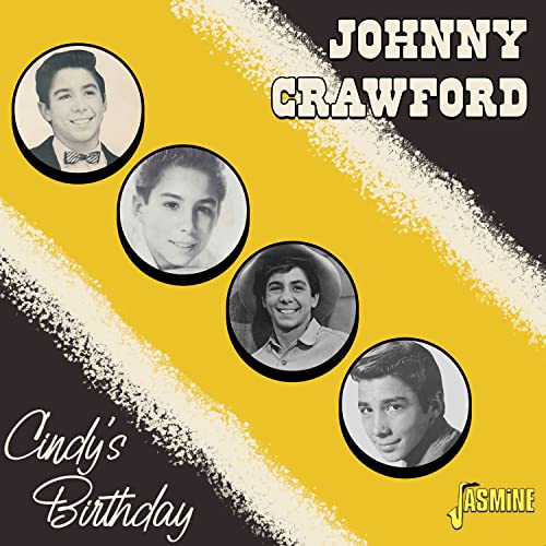 CD cover for Johnny Crawford’s “Cindy’s Birthday” with four portrait photos.
