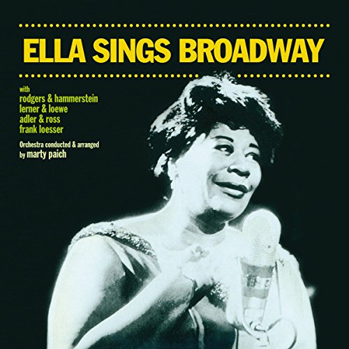 Ella Fitzgerald portrait on album cover, singing into a vintage microphone.